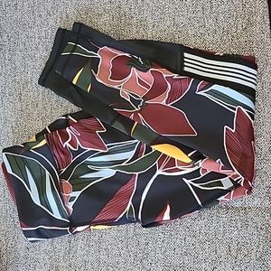 DKNY Sport Tropical Print Cropped Leggings Size L